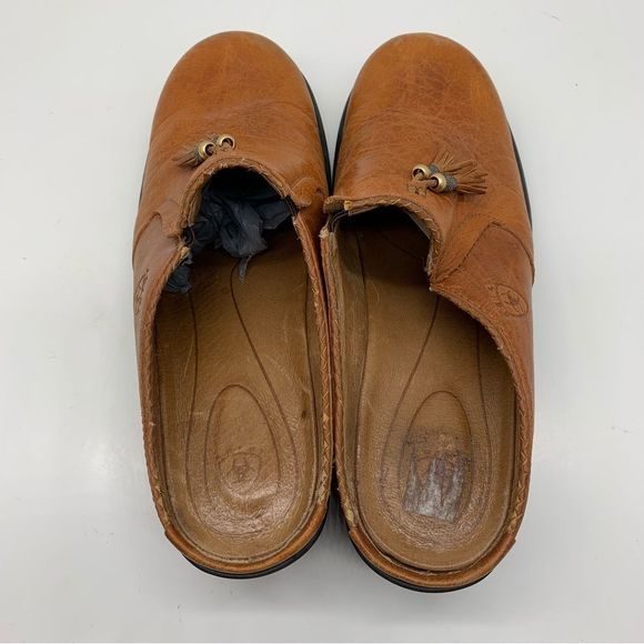 Ariat Tassel Clogs Womens 9 Brown Leather Mules Slip On Casual 93818 - Picture 6 of 9